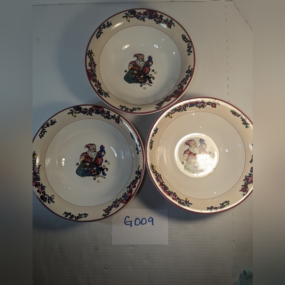 Vintage GEI Design Christmas Serving Bowls Set of 3 9 inch Retro Santa Gifts - Picture 10 of 16
